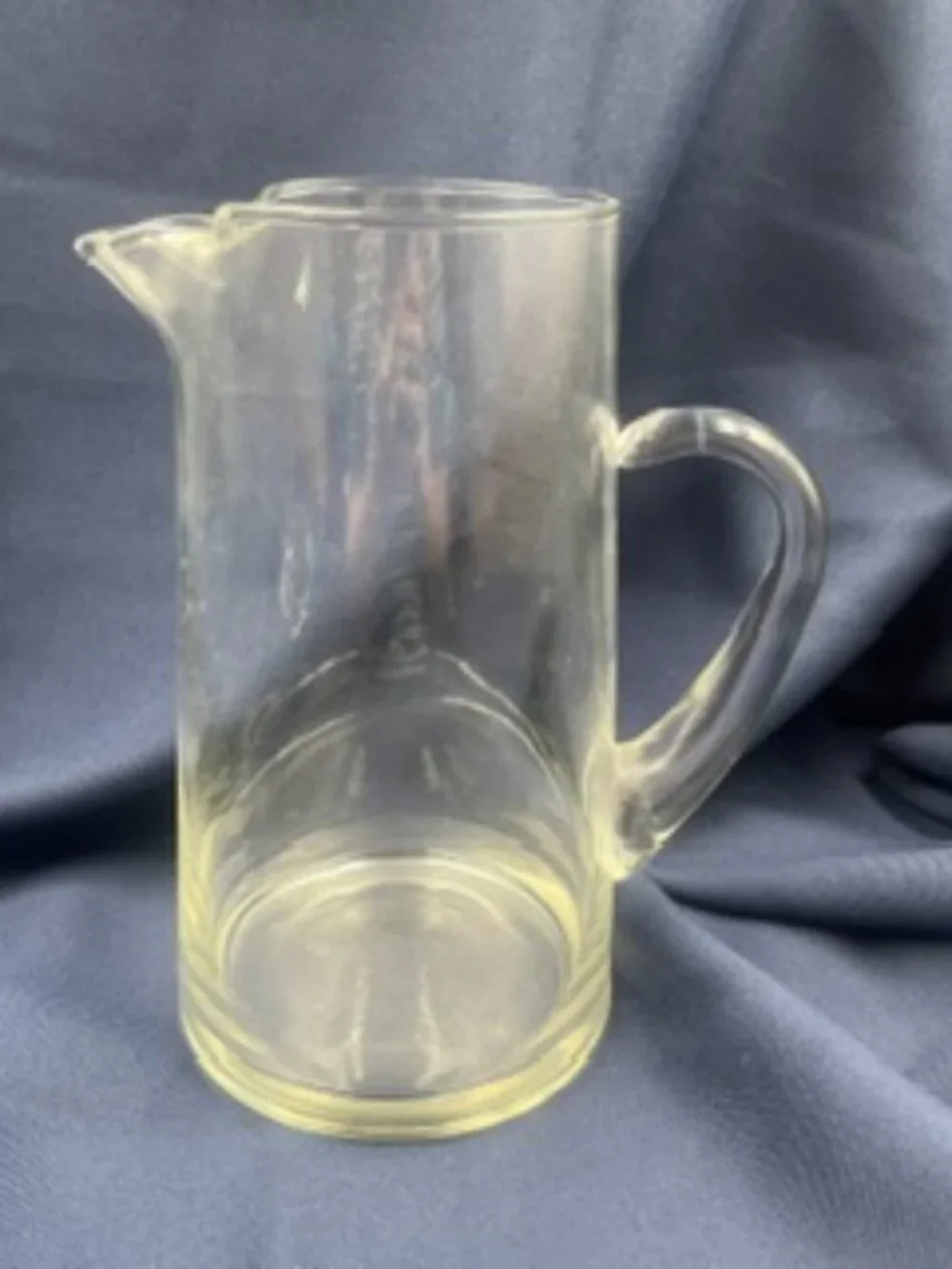 Vintage Hand-Blown Clear Glass Pitcher 1 Quart Mid-Century Martini pitcher